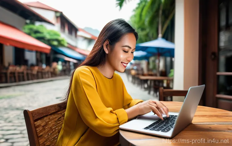 CPA 마케팅 전략 - **Prompt 1: "The Digital Nomad's Dream"**
    A vibrant, sunlit image featuring a young, casually dr...